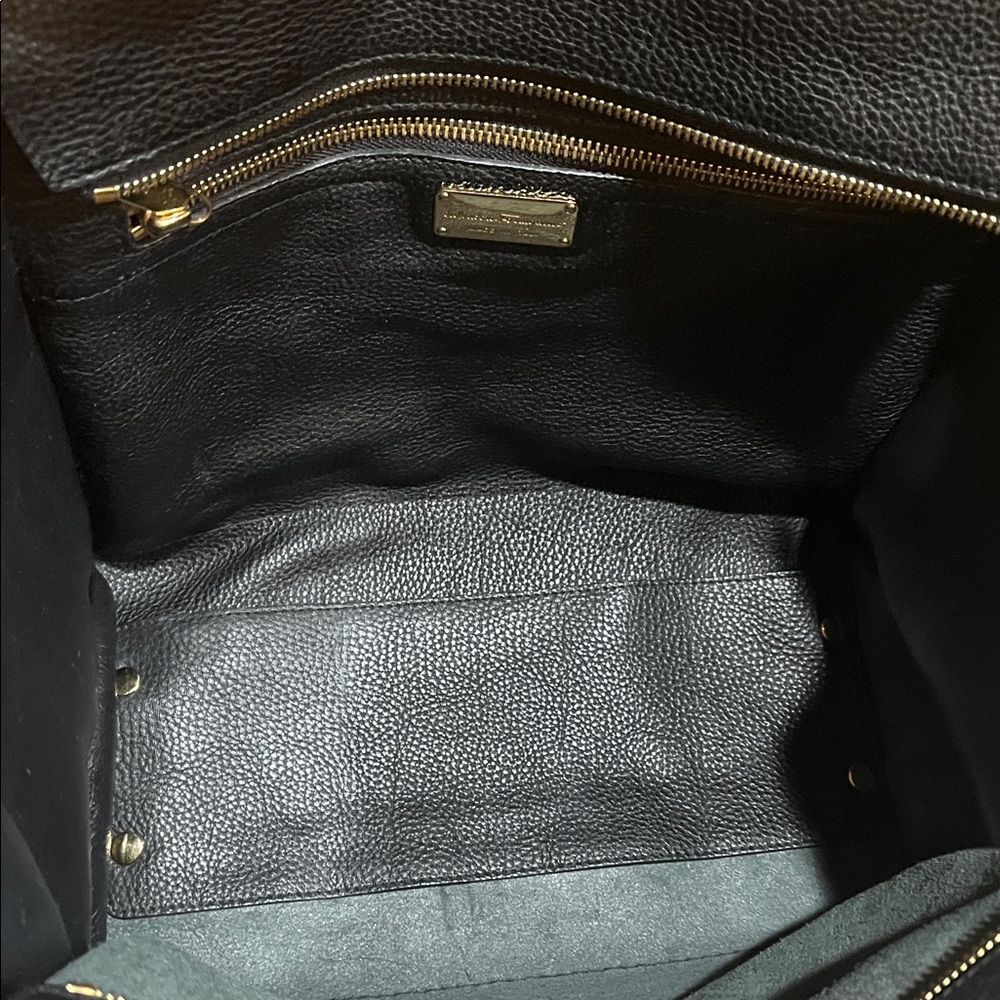 Salvatore Ferragamo EUC Amy Gancini Tote Bag Black Pebbled Leather - Picture 9 of 15